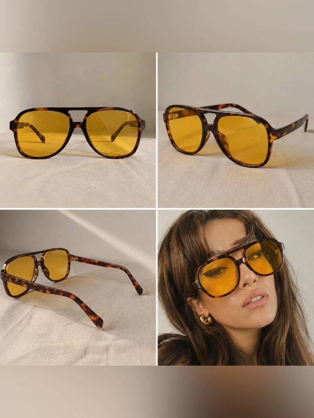 Tortoiseshell Sunglasses with Amber Lenses for Women